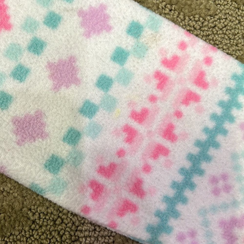 Children Place Girl 10/12 Purple Aqua Pink Heart Pattern Fleece w Pockets - Picture 8 of 11
